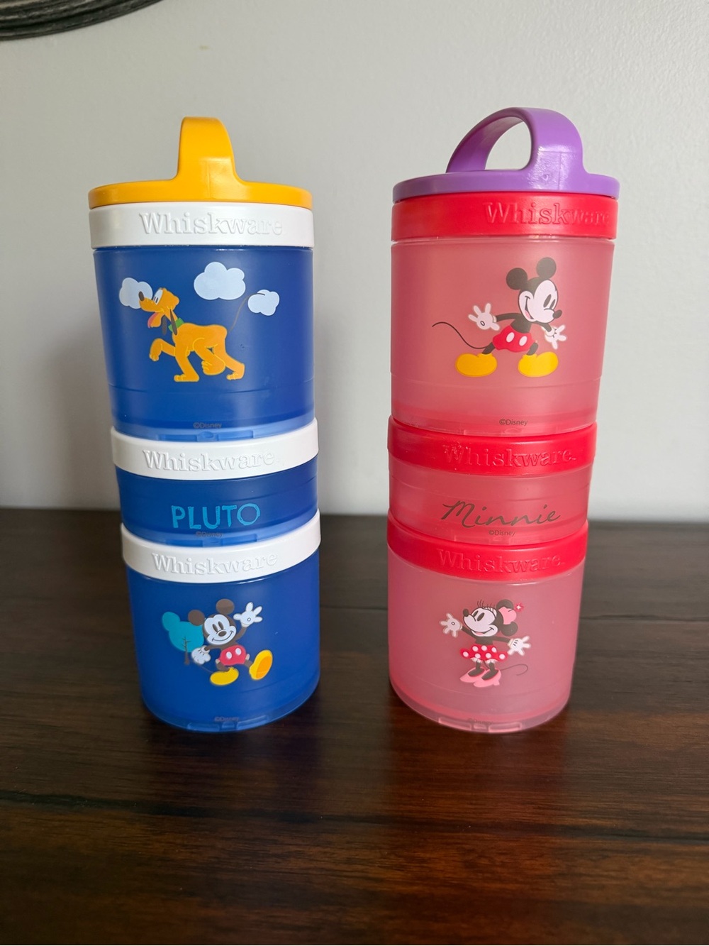 Whiskware Disney Mickey & Friends Stackable Snack Containers Minnie Pluto Set 2